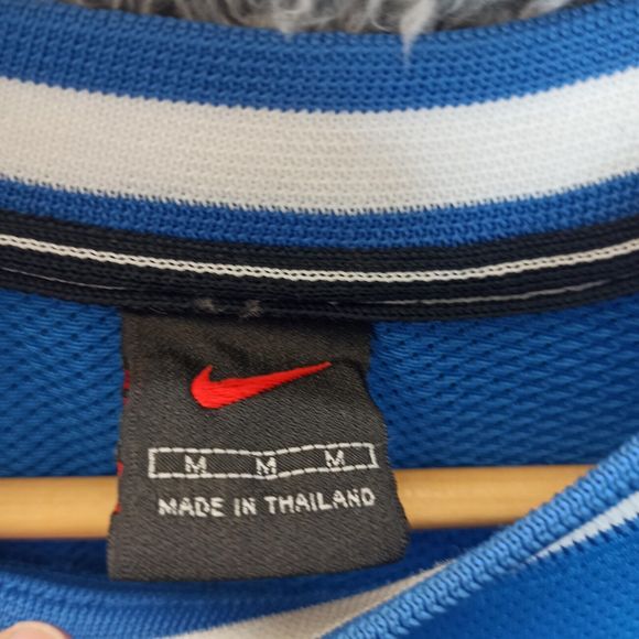 Nike Men's Shirt Medium Blue Plain Embroided Logo The Nike Tee Sport - Picture 4 of 8